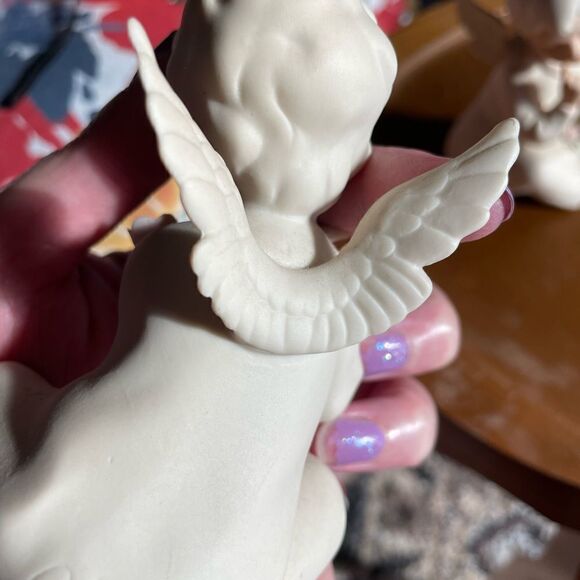 Homco Ceramic Signed Hand Painted Angels Fairies set of 2 - Picture 7 of 15